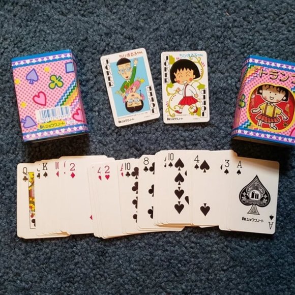 Chibi Maruko Chan Other - Vintage 90s Chibi Maruko Chan Mini Playing Cards Kawaii Manga Anime